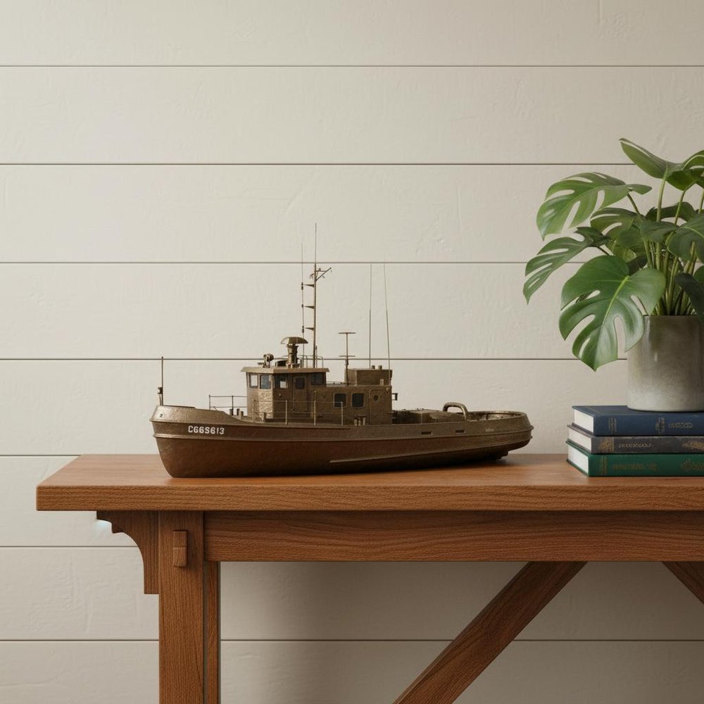 10" Unfinished Wood Hand Painted Model Boat HomeRoots