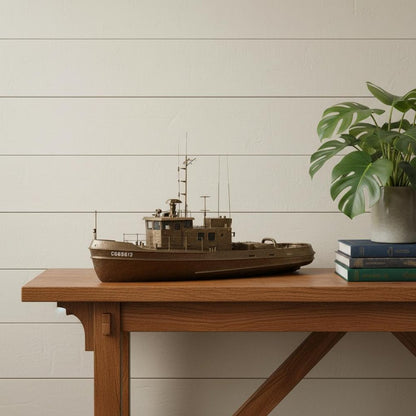 10" Unfinished Wood Hand Painted Model Boat HomeRoots