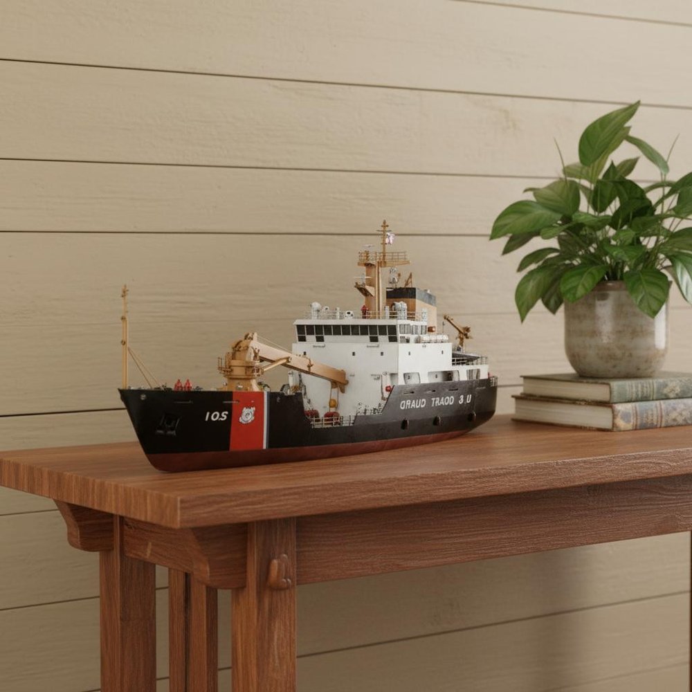 10" Unfinished Wood Hand Painted Model Boat HomeRoots
