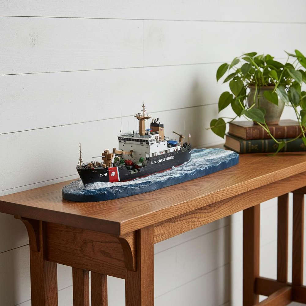 10" Unfinished Wood Hand Painted Model Boat HomeRoots