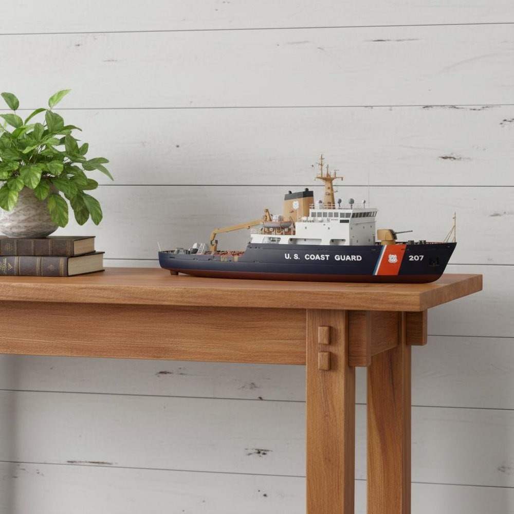 10" Unfinished Wood Hand Painted Model Boat HomeRoots