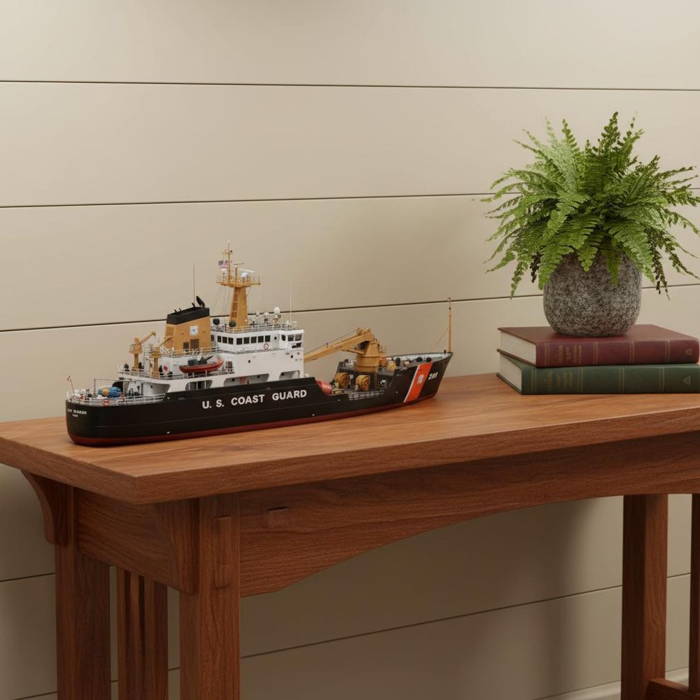 10" Unfinished Wood Hand Painted Model Boat HomeRoots