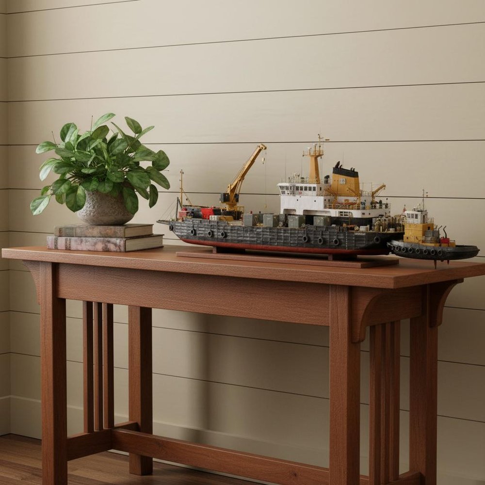 10" Unfinished Wood Hand Painted Model Boat HomeRoots