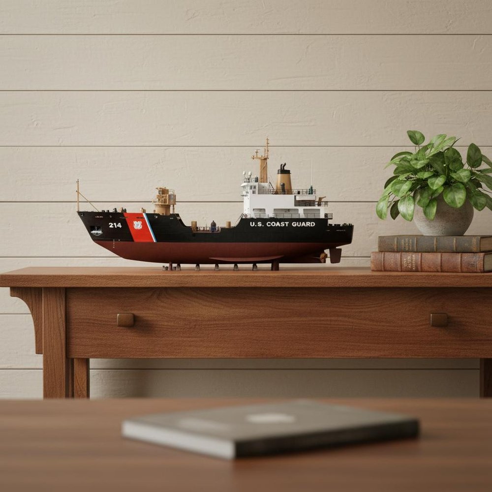 10" Unfinished Wood Hand Painted Model Boat HomeRoots