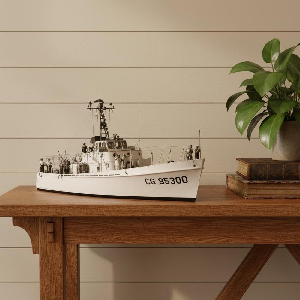 10" Unfinished Wood Hand Painted Model Boat HomeRoots