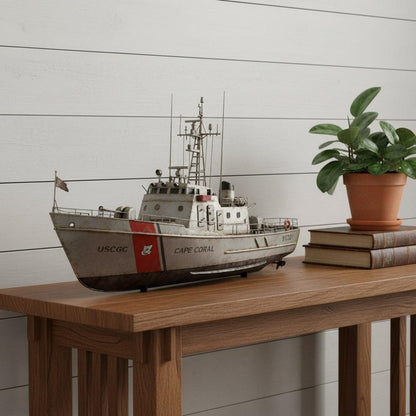 10" Unfinished Wood Hand Painted Model Boat HomeRoots