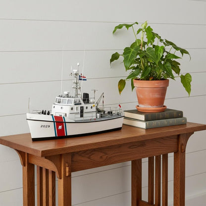 10" Unfinished Wood Hand Painted Model Boat HomeRoots