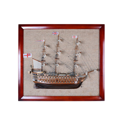 32" Unfinished Wood Hand Painted Model Boat HomeRoots
