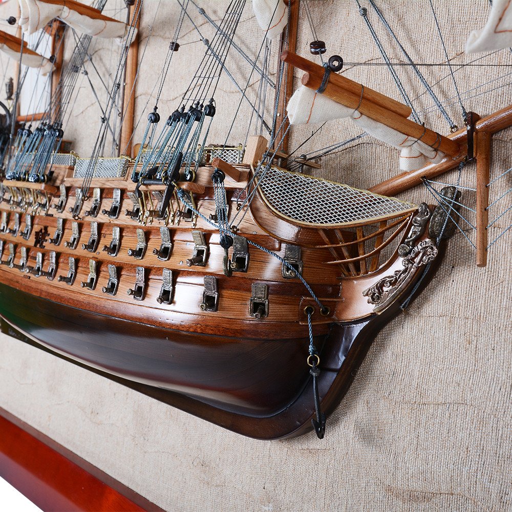 32" Unfinished Wood Hand Painted Model Boat HomeRoots