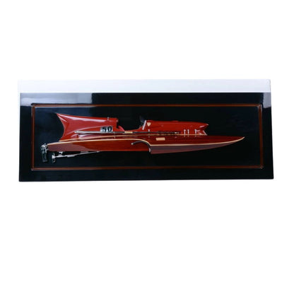 7" Unfinished Wood Hand Painted Model Boat HomeRoots