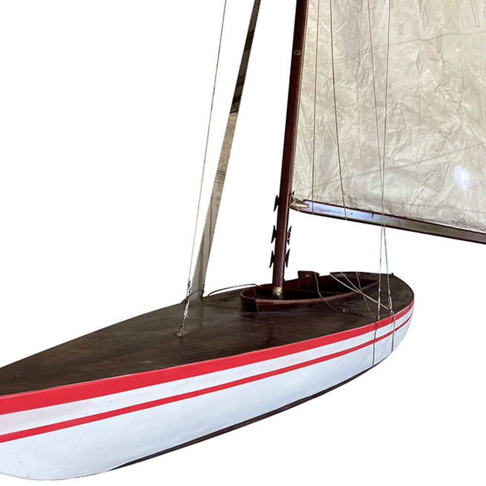 67" Unfinished Wood Hand Painted Model Boat HomeRoots