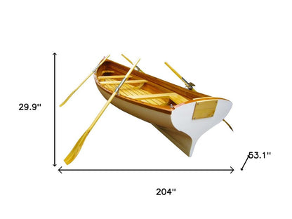 30" Unfinished Wood Hand Painted Model Boat HomeRoots