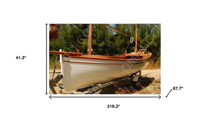 41" Unfinished Wood Hand Painted Model Boat HomeRoots
