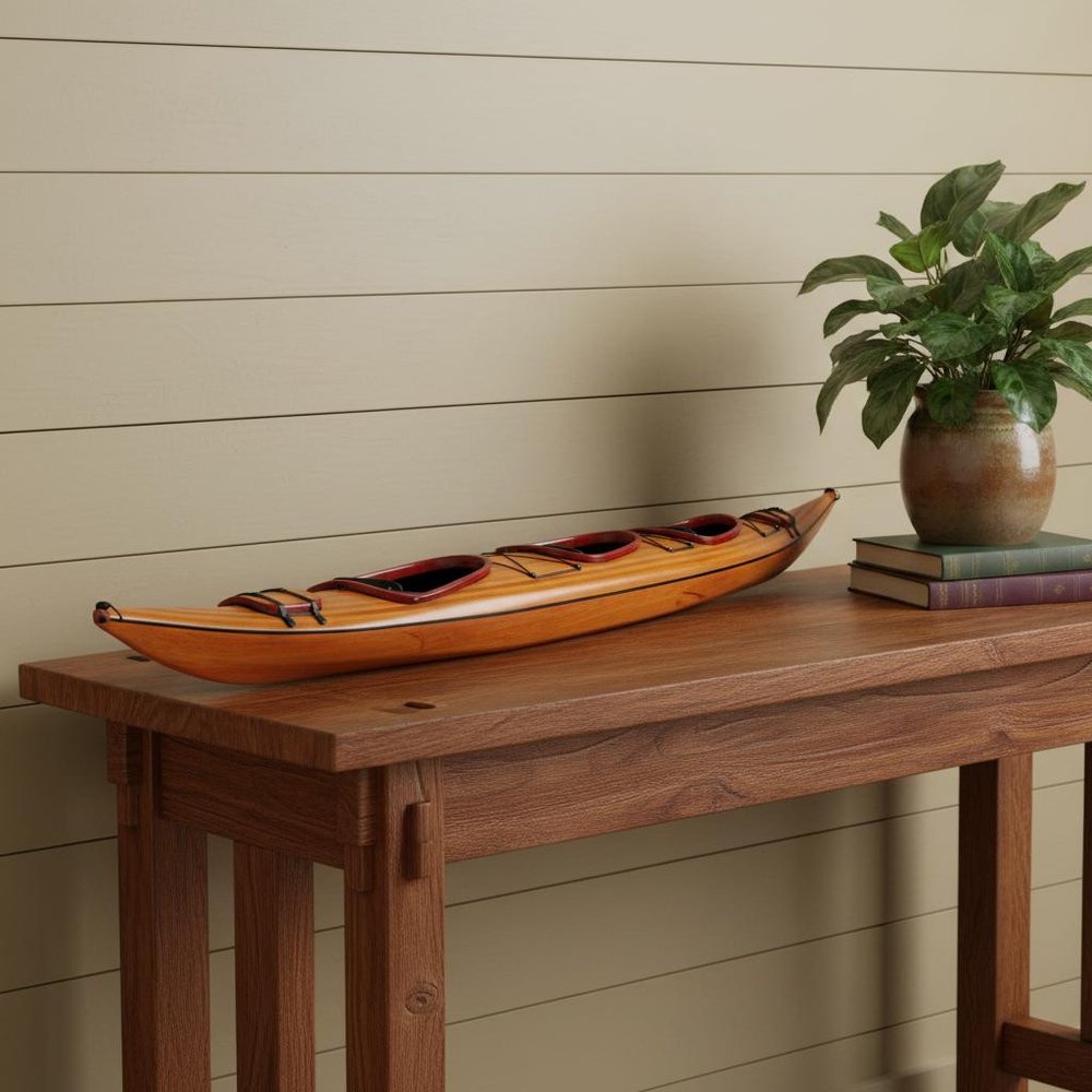 10" Unfinished Wood Hand Painted Model Boat HomeRoots