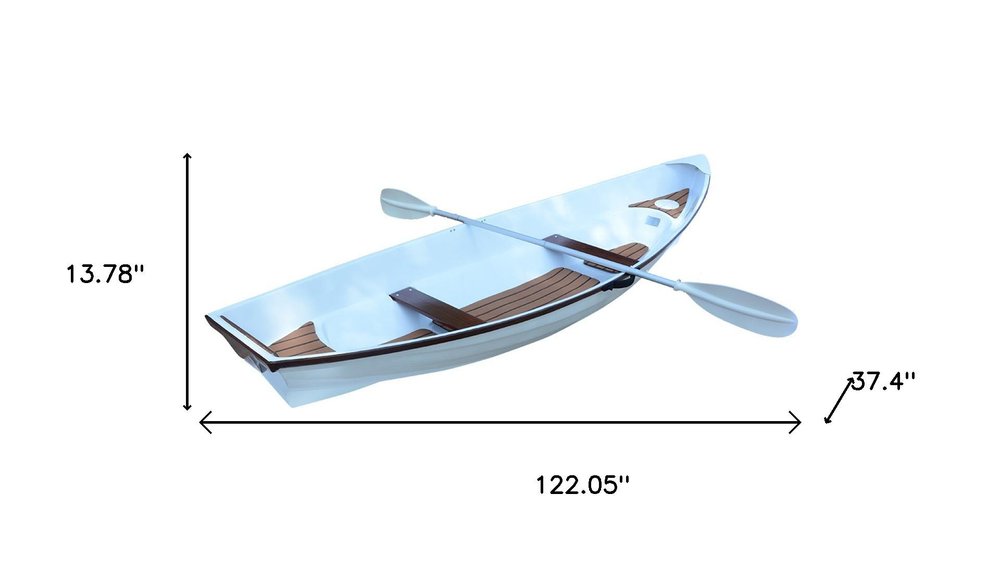 14" Unfinished Wood Hand Painted Model Boat HomeRoots