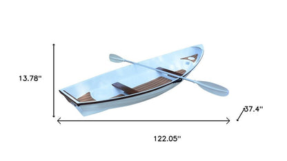 14" Unfinished Wood Hand Painted Model Boat HomeRoots