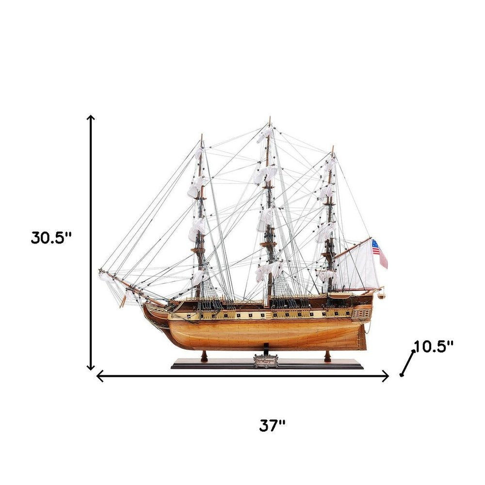 31" Unfinished Wood Hand Painted Model Boat HomeRoots