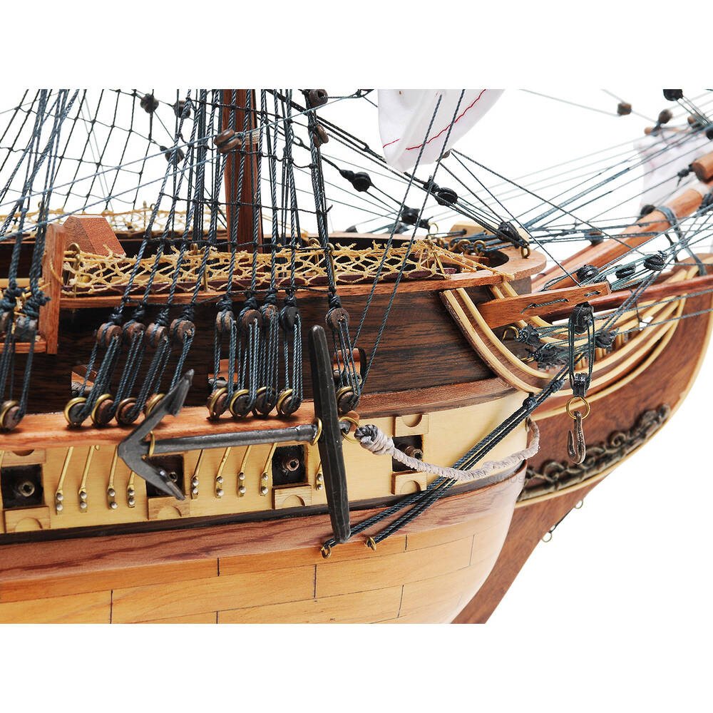 31" Unfinished Wood Hand Painted Model Boat HomeRoots