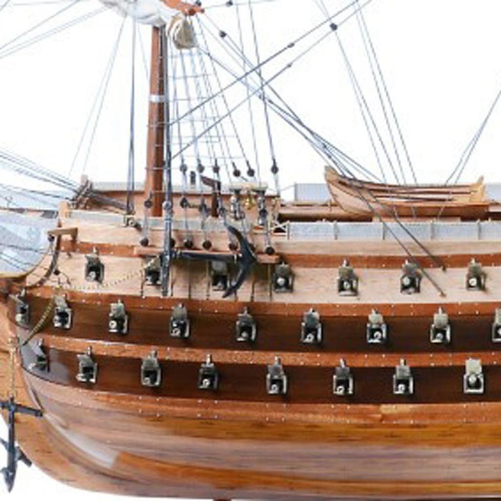 53" Unfinished Wood Hand Painted Model Boat HomeRoots