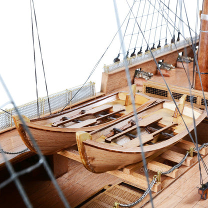 53" Unfinished Wood Hand Painted Model Boat HomeRoots