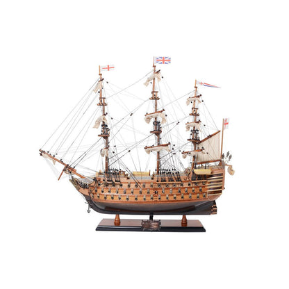 27" Unfinished Wood Hand Painted Model Boat HomeRoots