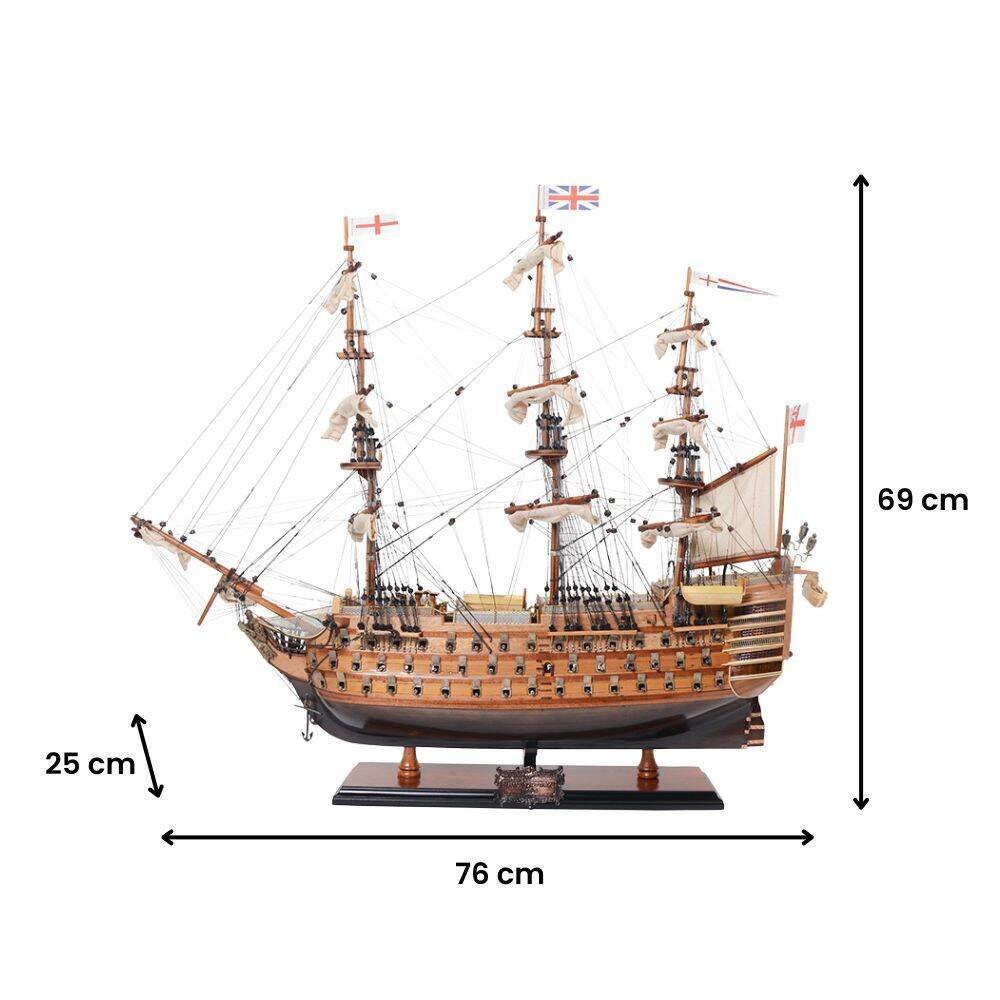 27" Unfinished Wood Hand Painted Model Boat HomeRoots