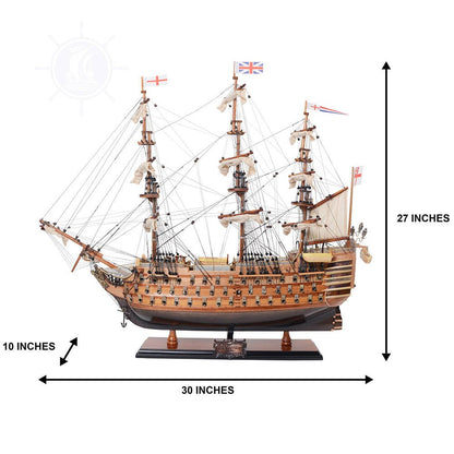 27" Unfinished Wood Hand Painted Model Boat HomeRoots