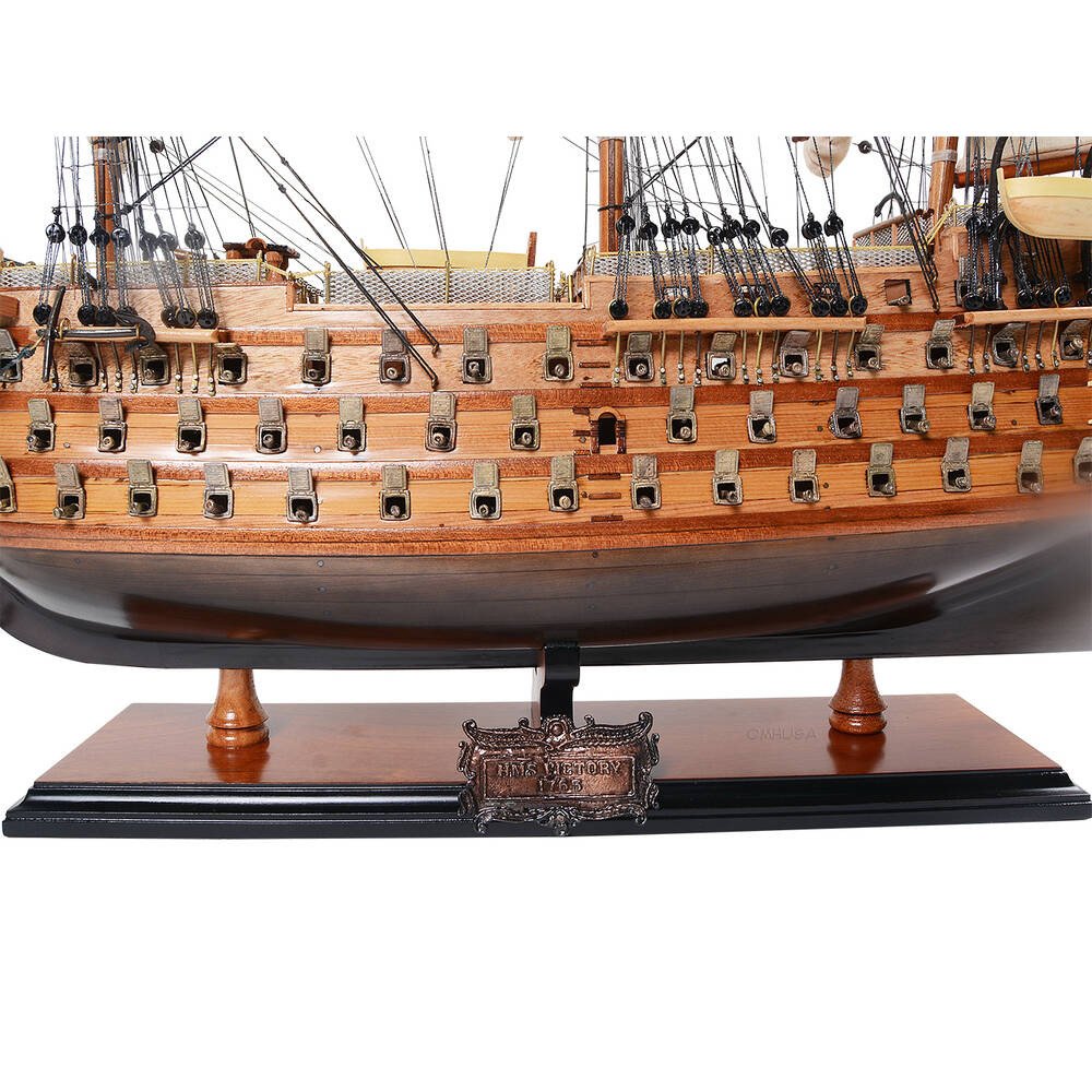 27" Unfinished Wood Hand Painted Model Boat HomeRoots