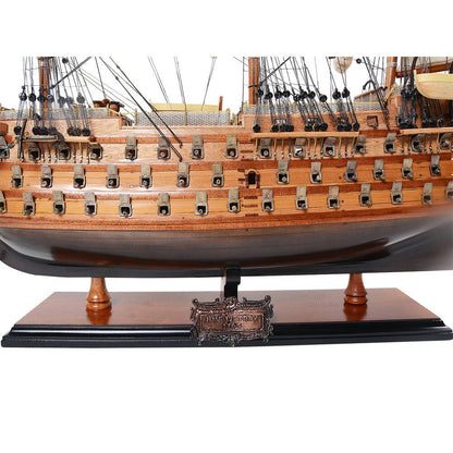 27" Unfinished Wood Hand Painted Model Boat HomeRoots