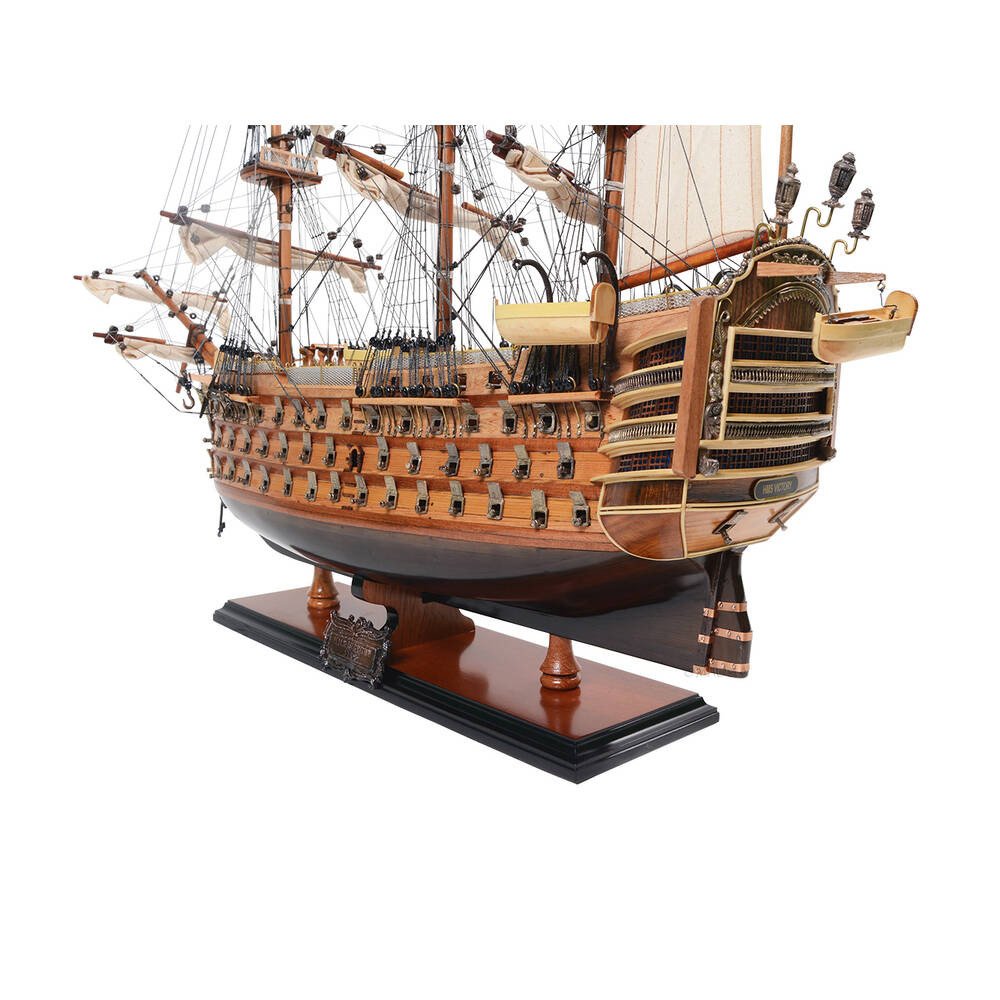 27" Unfinished Wood Hand Painted Model Boat HomeRoots