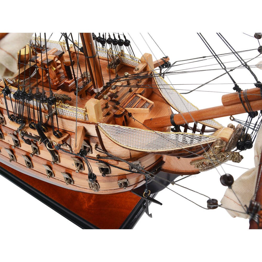 27" Unfinished Wood Hand Painted Model Boat HomeRoots