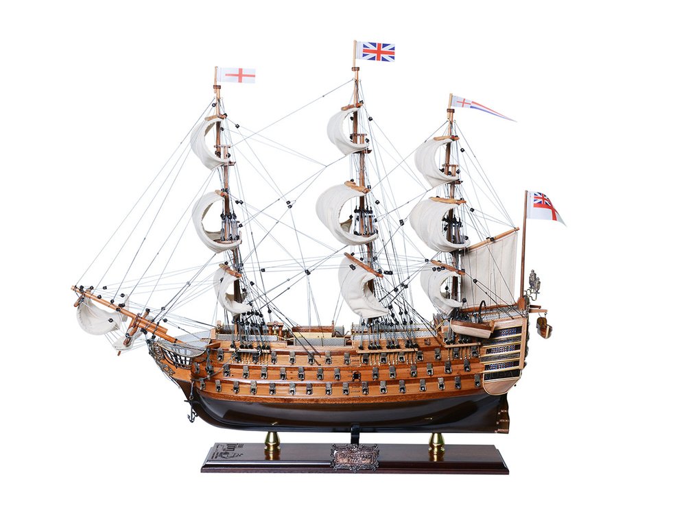 27" Unfinished Wood Hand Painted Model Boat HomeRoots