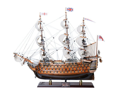 27" Unfinished Wood Hand Painted Model Boat HomeRoots