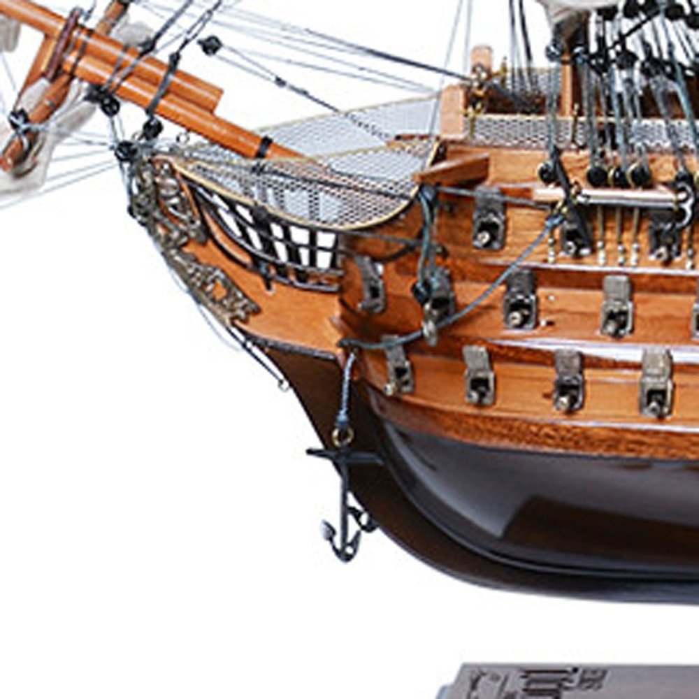 27" Unfinished Wood Hand Painted Model Boat HomeRoots