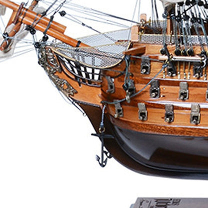 27" Unfinished Wood Hand Painted Model Boat HomeRoots