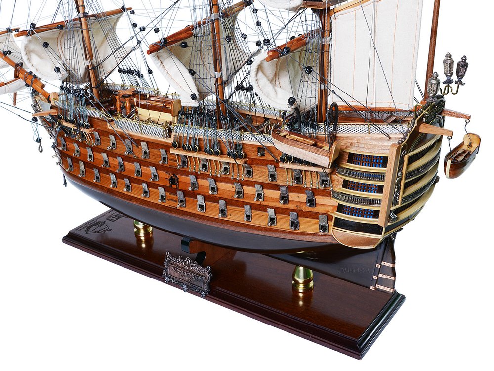 27" Unfinished Wood Hand Painted Model Boat HomeRoots