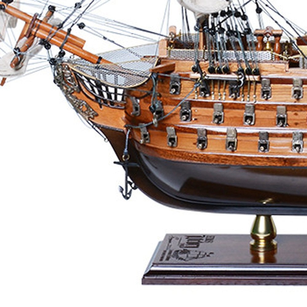27" Unfinished Wood Hand Painted Model Boat HomeRoots