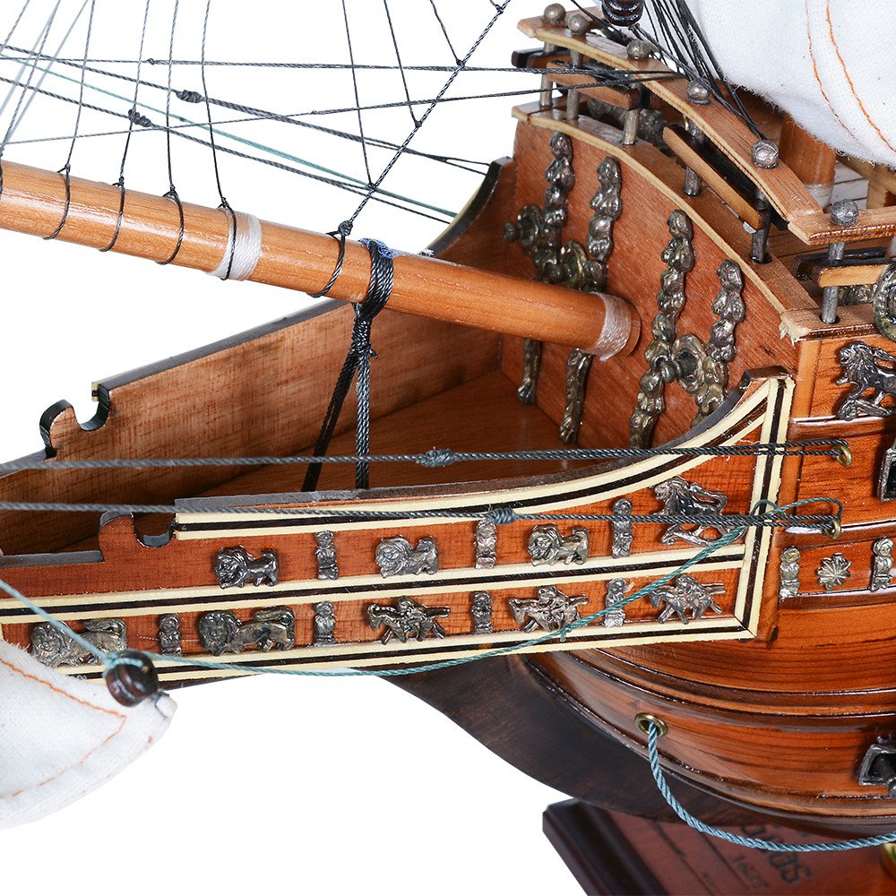 27" Unfinished Wood Hand Painted Model Boat HomeRoots