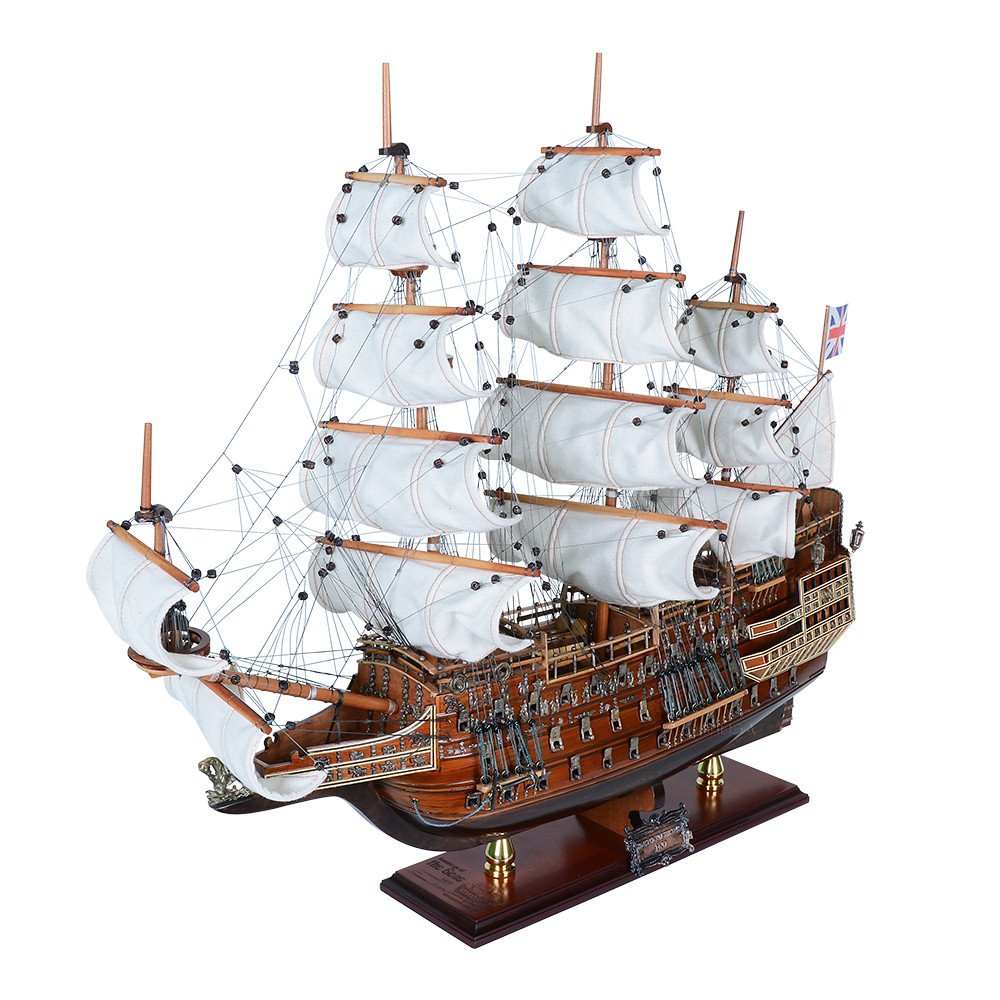 27" Unfinished Wood Hand Painted Model Boat HomeRoots