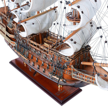27" Unfinished Wood Hand Painted Model Boat HomeRoots