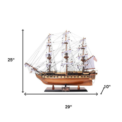 25" Unfinished Wood Hand Painted Model Boat