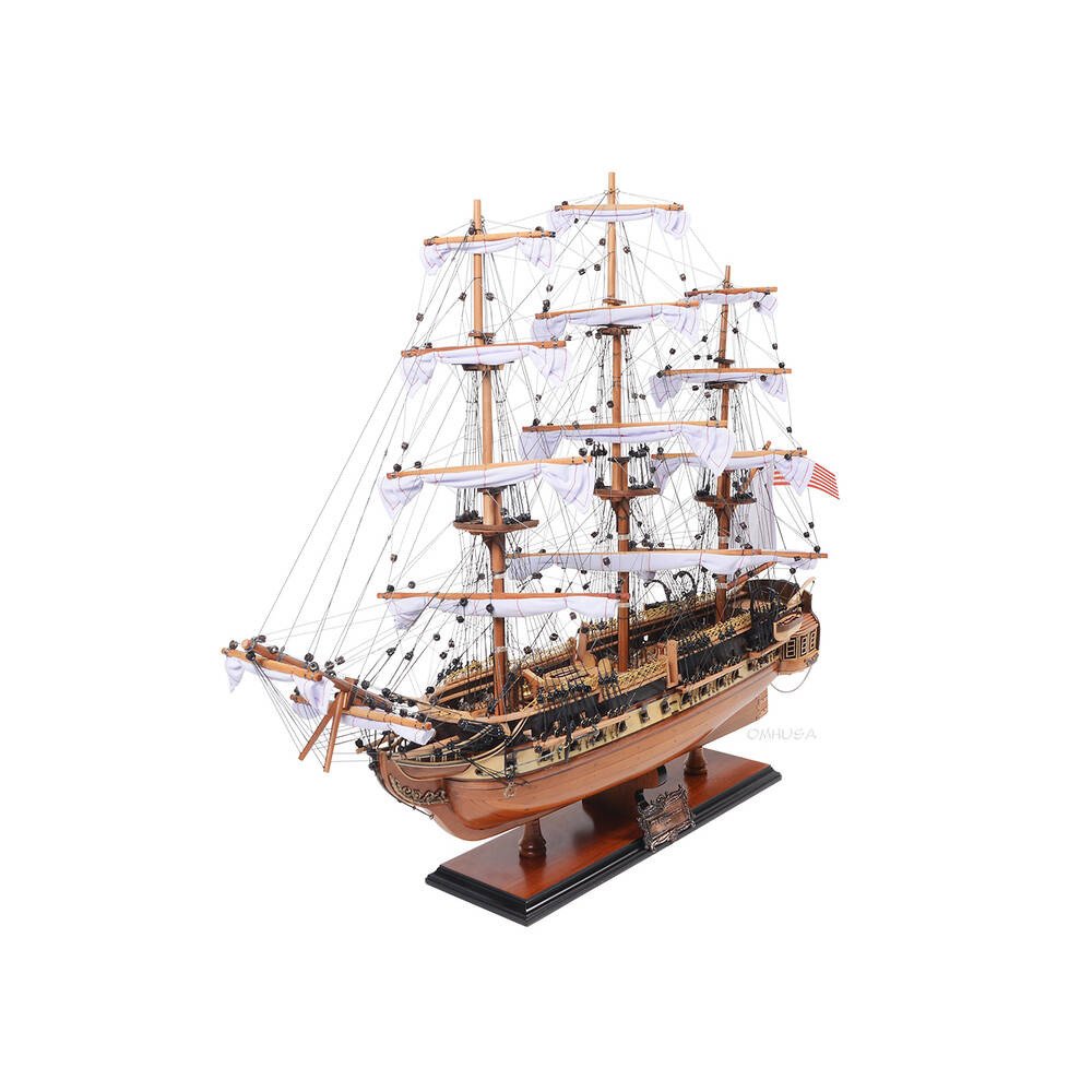 25" Unfinished Wood Hand Painted Model Boat HomeRoots