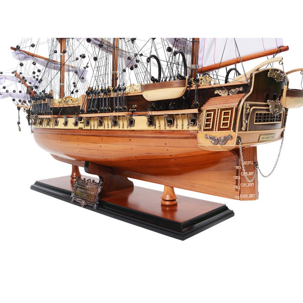 25" Unfinished Wood Hand Painted Model Boat