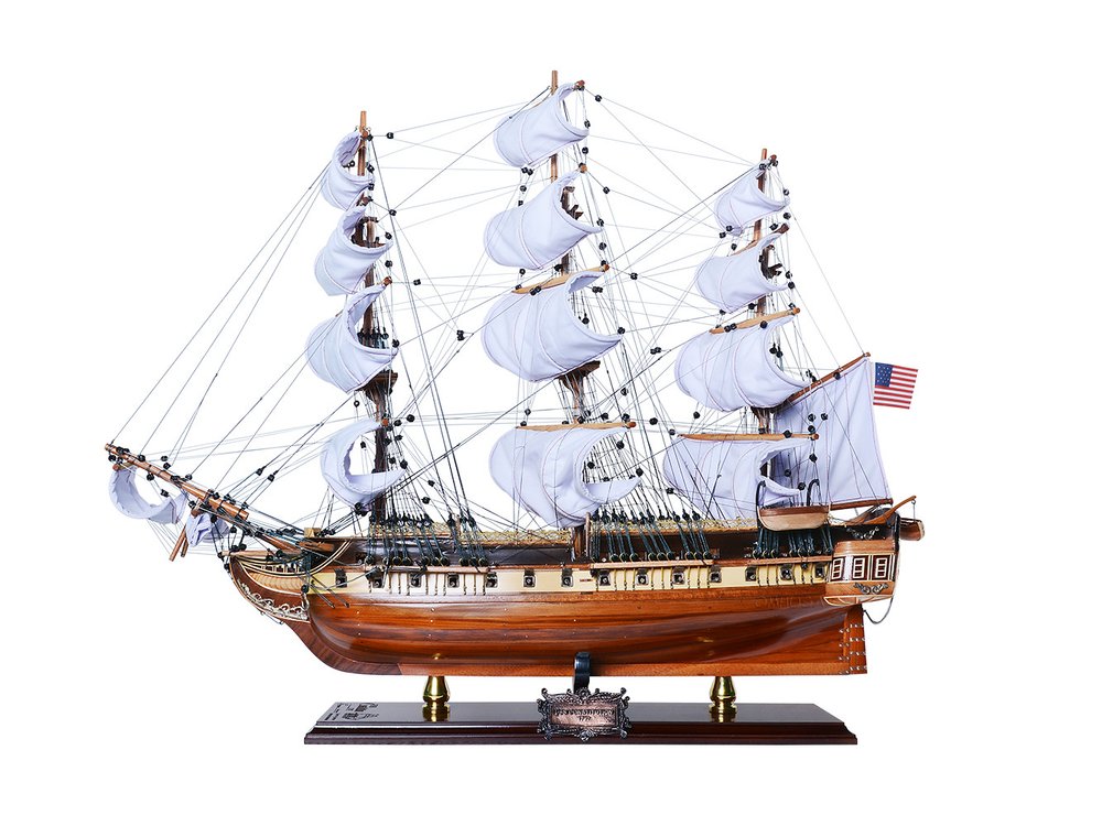 25" Unfinished Wood Hand Painted Model Boat HomeRoots