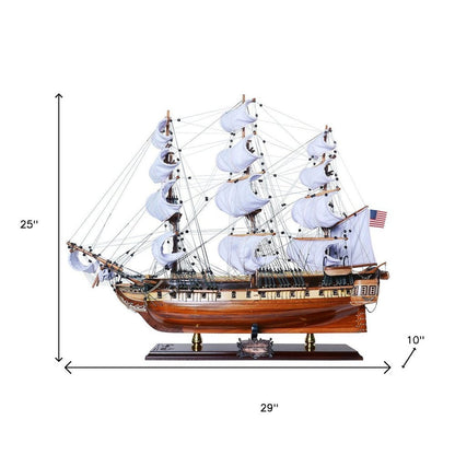 25" Unfinished Wood Hand Painted Model Boat HomeRoots
