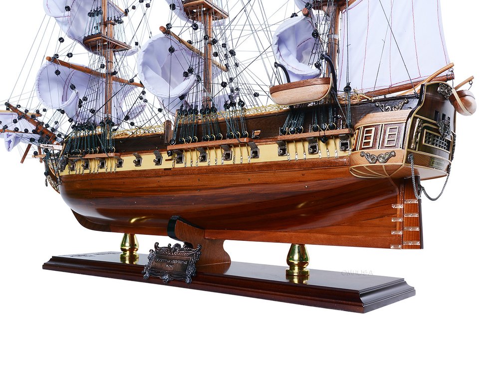 25" Unfinished Wood Hand Painted Model Boat HomeRoots