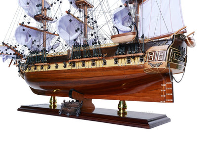 25" Unfinished Wood Hand Painted Model Boat HomeRoots