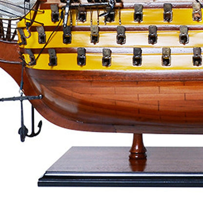 36" Unfinished Wood Hand Painted Model Boat HomeRoots