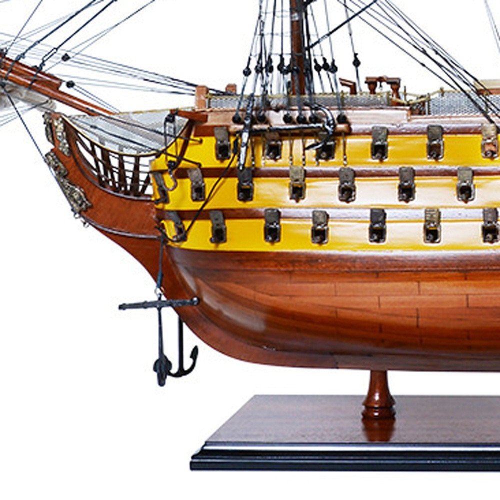 36" Unfinished Wood Hand Painted Model Boat HomeRoots