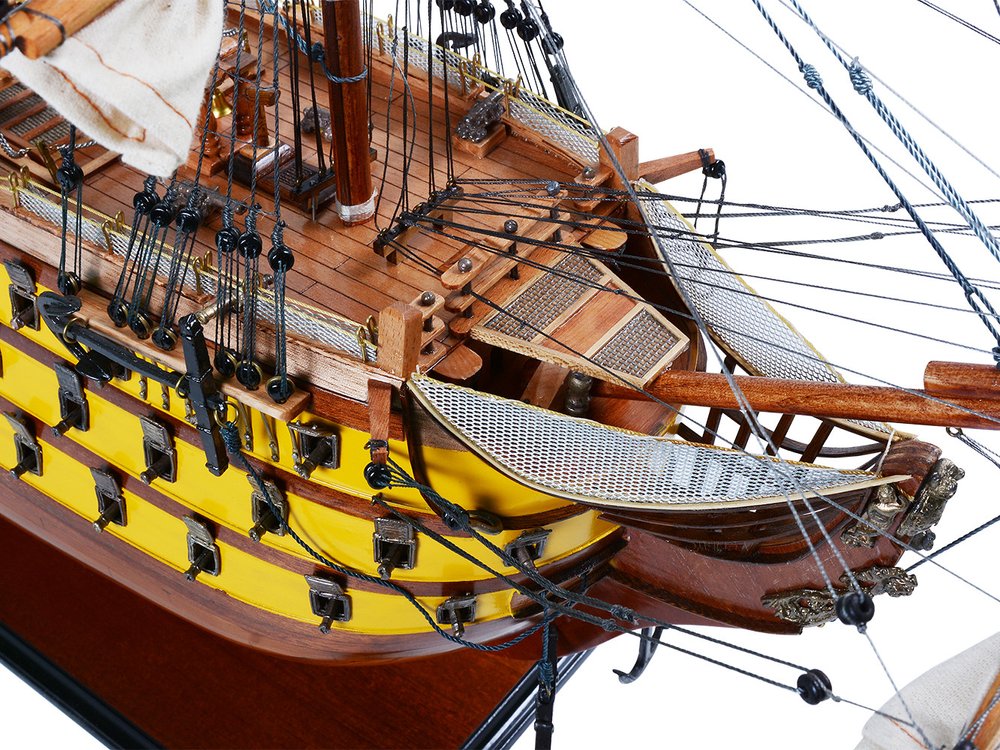 36" Unfinished Wood Hand Painted Model Boat HomeRoots